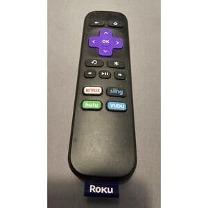 Roku Black RC108 Replacement Remote w/Netflix, Sling, Hulu & Vudu Buttons - used